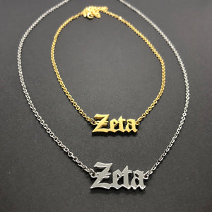 Zeta Necklace , Zeta Gift , Zeta Chain , Zeta Gift