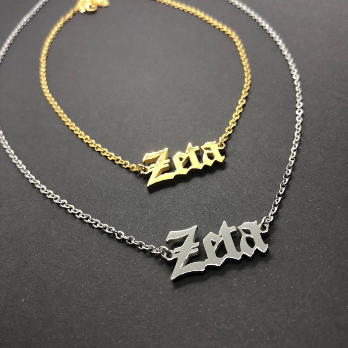 Zeta Necklace , Zeta Gift , Zeta Chain , Zeta Gift