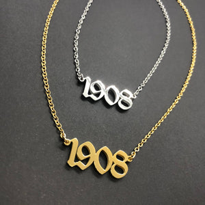 Gold 1908 Necklace , Silver 1908 Necklace , 1908 Chain , 1908 Jewelry