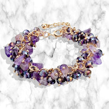 Load image into Gallery viewer, Gold Amethyst Bracelet