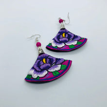 Load image into Gallery viewer, Blue/Purple Rose Earrings