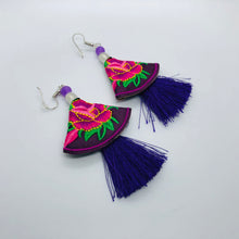 Load image into Gallery viewer, Pink Rose Fringe Earrings