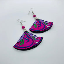 Load image into Gallery viewer, Blue/Purple Rose Earrings