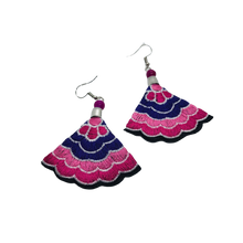 Load image into Gallery viewer, Pink &amp; Purple Rose Earrings