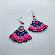 Load image into Gallery viewer, Pink &amp; Purple Rose Earrings